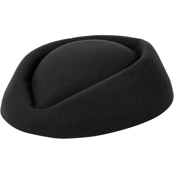 Stewardess Pillbox Hat Fascinator Base Cap Wool Air Hostesses Pillbox Hat Cocktail Fascinator Base for Ladies