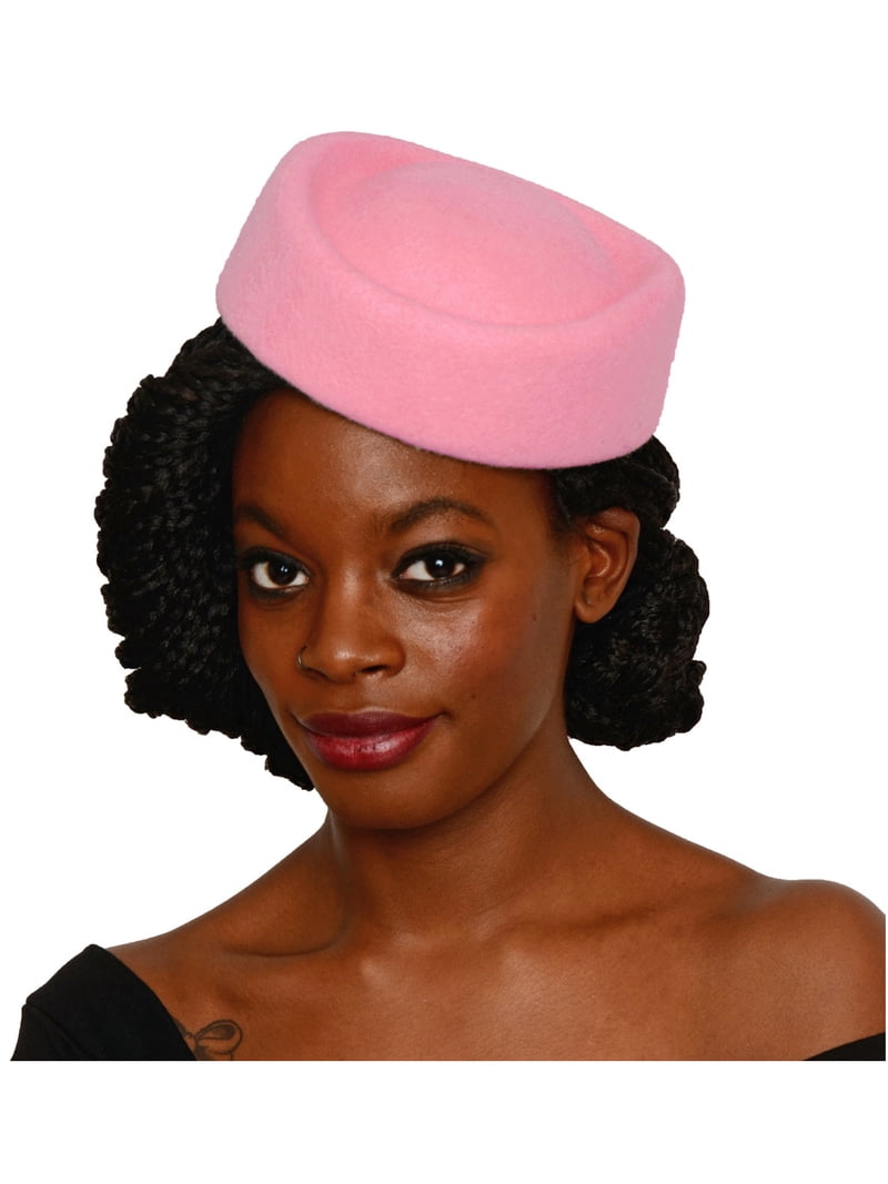 Stewardess Style Oval Pink Pillbox Hat - Cocktail, Party  display picture 2