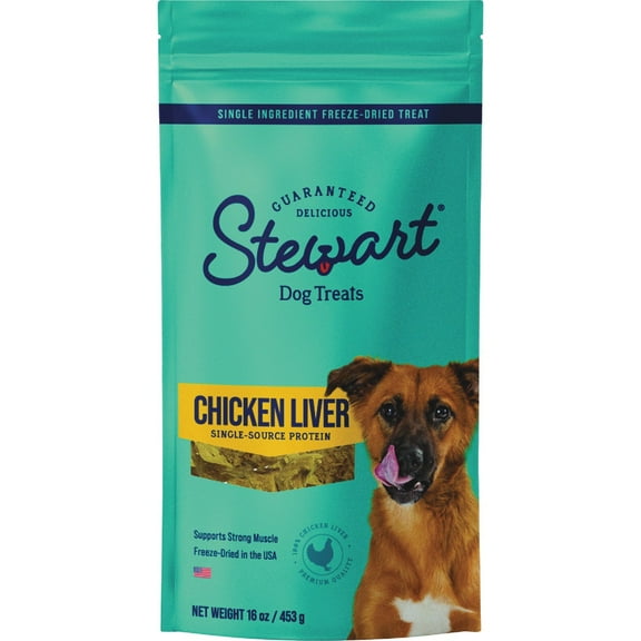 Stewart 16 Oz. Freeze-Dried Chicken Liver Dog Treat 405319