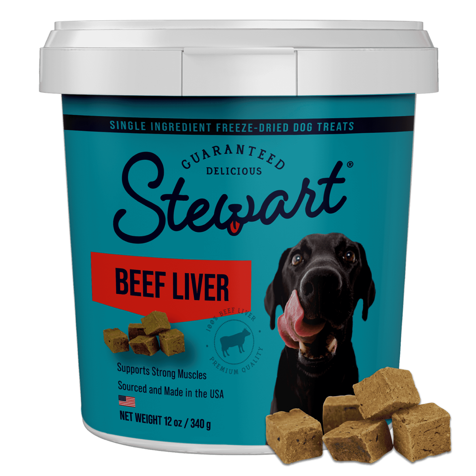 Stewart Freeze Dried Beef Liver Dog Treats, 12 oz Tub
