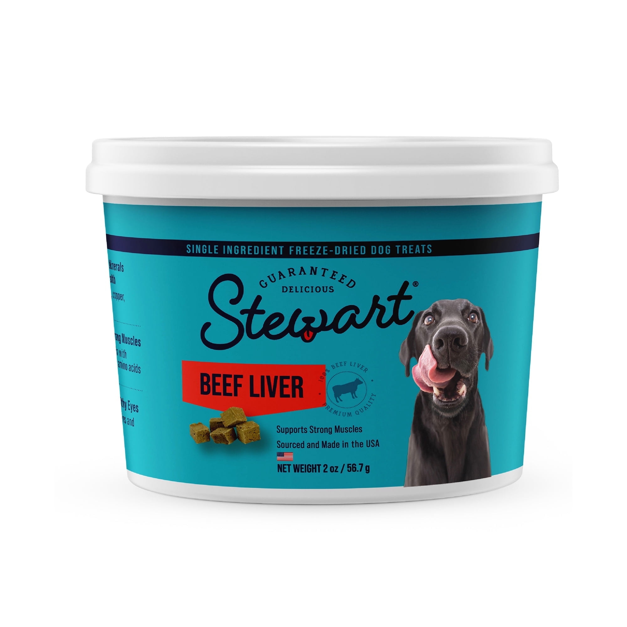Stewart Freeze Dried Beef Liver Pet Treats for Dogs, 2 oz Tub