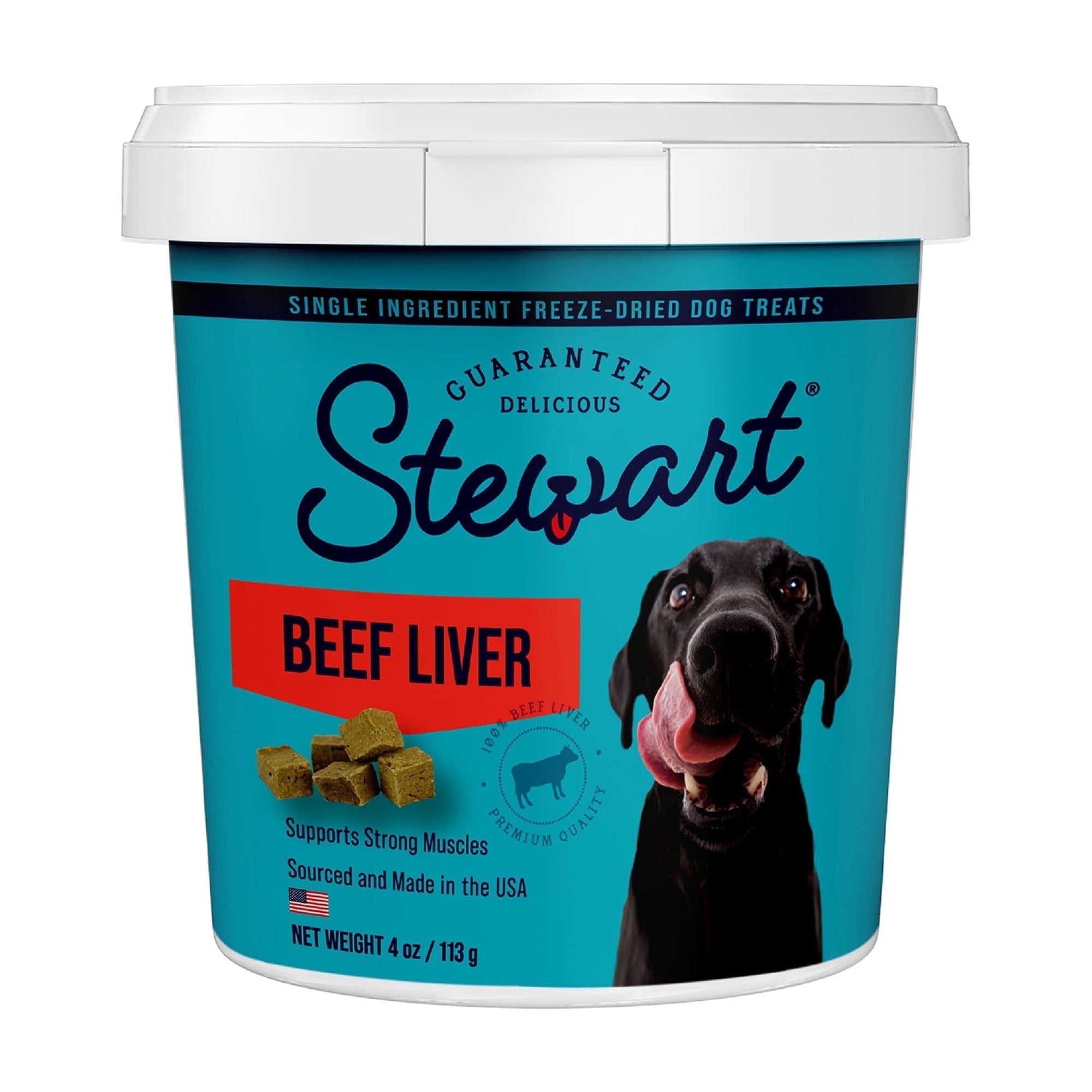 Stewart Freeze-Dried Beef Liver Dog Treats, 4 oz Tub