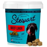 Stewart Freeze-Dried Raw Beef Liver Training Treats or Meal Topper for Dogs, 4 oz Tub