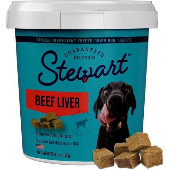 Stewart Freeze-Dried Beef Liver Dog Treats, 4 oz Tub