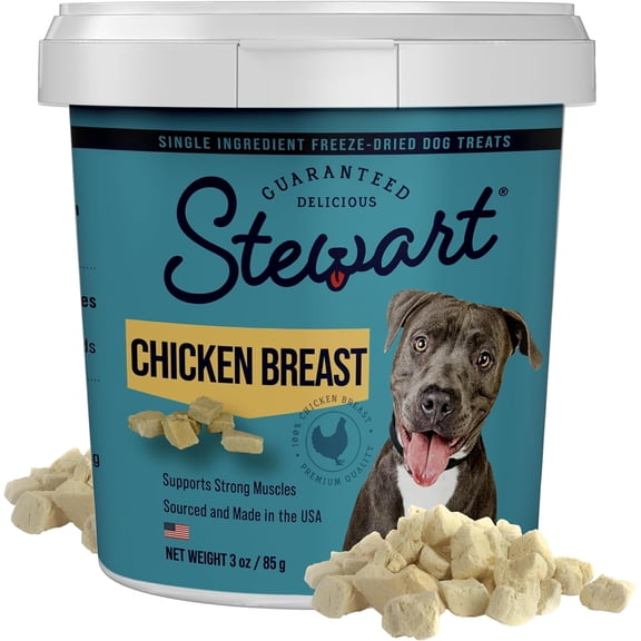 Stewart Freeze Dried Chicken Breast Training Treats 3 oz Tub