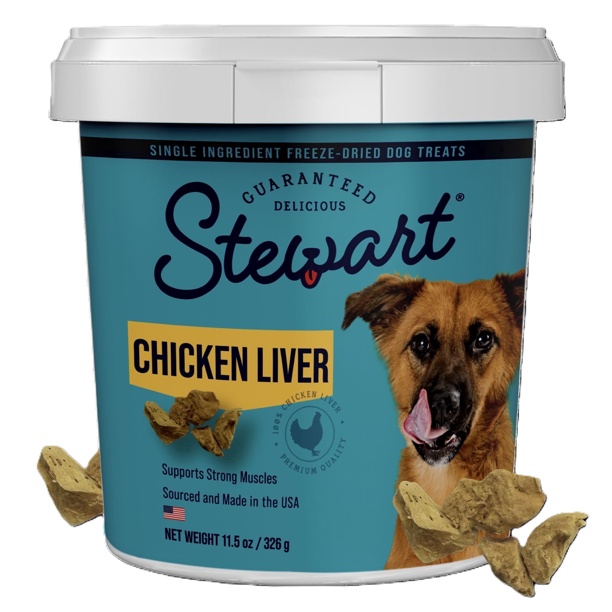 Stewart Chicken Liver Single Ingredient Freeze-Dried Raw Dog Treats, 11.5 oz Tub