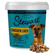 Stewart Freeze Dried Raw Chicken Liver Training Treats or Meal Topper for Dogs, 3 oz Tub