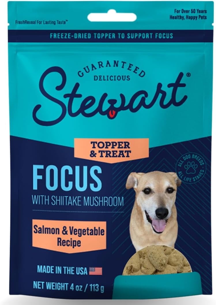 Stewart Freeze Dried Dog Food Topper Salmon & Vegetable (Focus) - 4 oz. Pouch