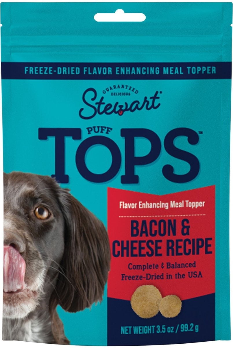 Stewart Freeze Dried Dog Food Topper PuffTops Bacon & Cheese - 3.5 oz. Pouch