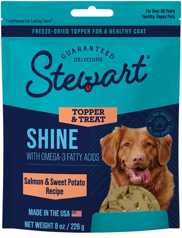 Stewart Freeze Dried Dog Food Topper Salmon & Sweet Potato (Shine) - 8 oz. Pouch