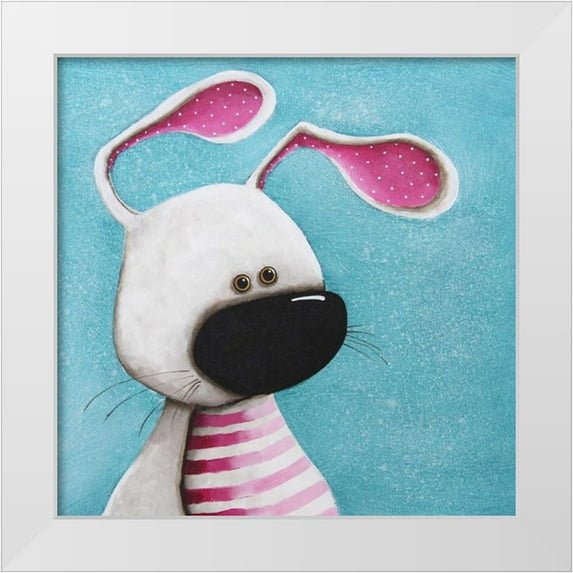 Stewart, Lucia 15x15 White Modern Wood Framed Museum Art Print Titled - The Pink Bunny