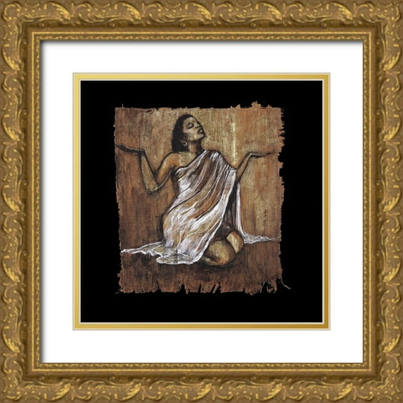 Stewart, Monica 12x12 Gold Ornate Wood Framed with Double Matting Museum Art Print Titled - Soulful Grace IV