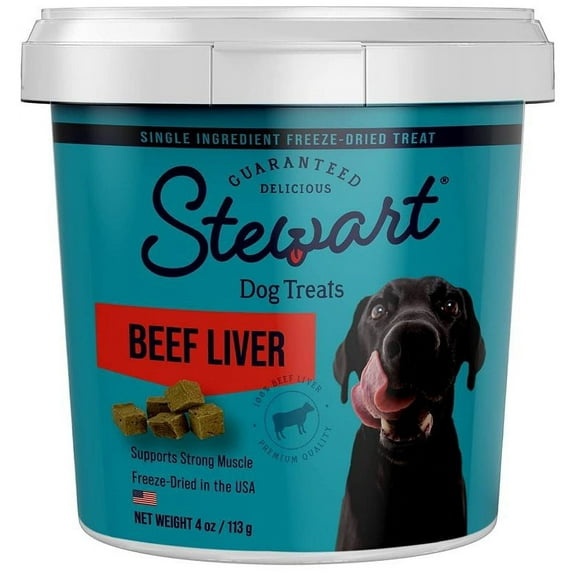 Stewart Pro-Treat 100% Pure Beef Liver for Dogs [Dog, Treats Packaged] 4 oz