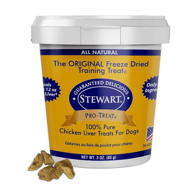 Stewart ProTreat Freeze Dried Chicken Liver Dog Treats, 3 oz. Tub