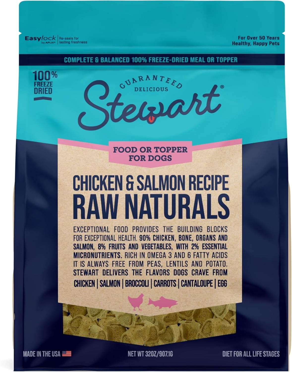 Stewart Raw Naturals Freeze Dried Dog Food Chicken & Salmon - 32 oz. Bag