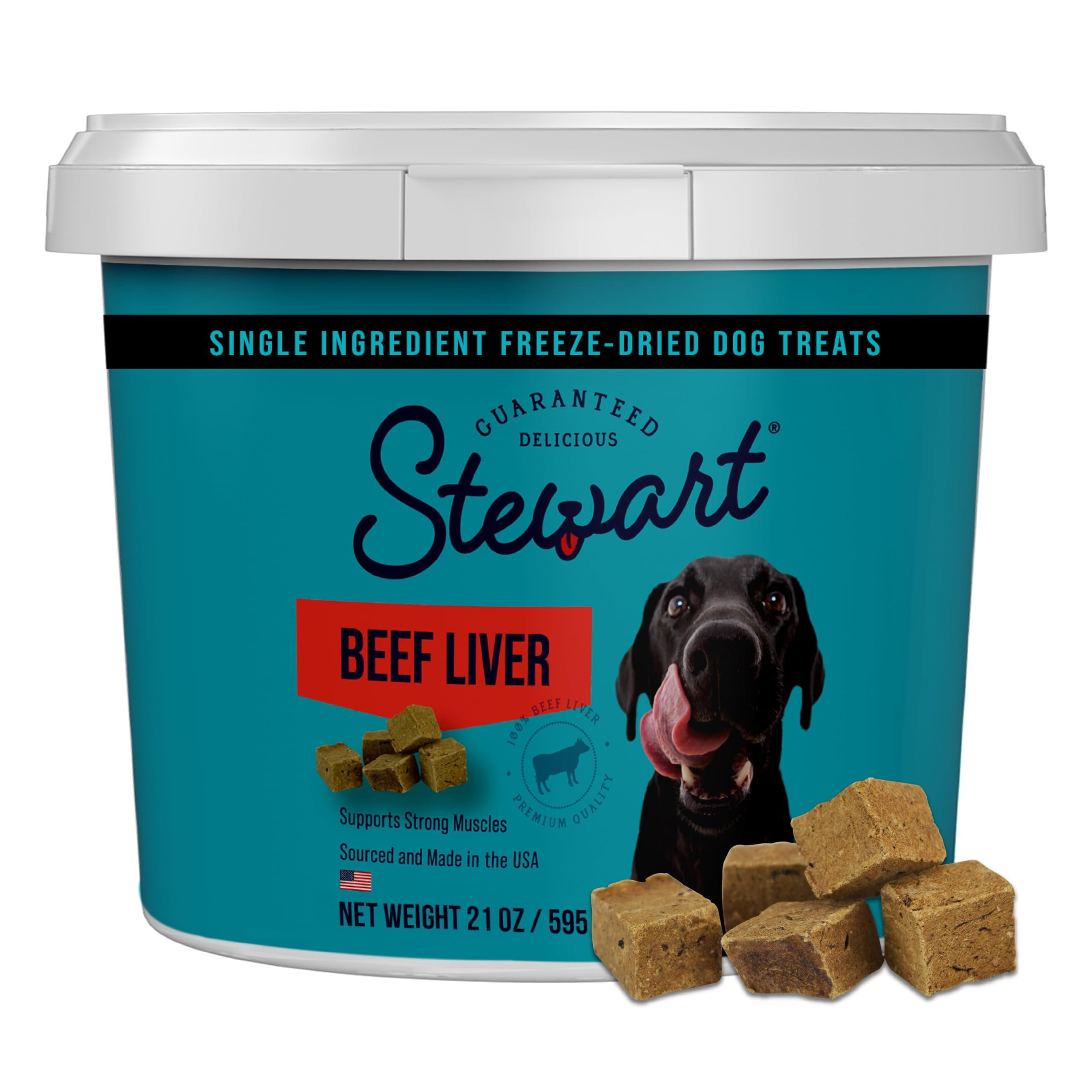 Stewart Freeze Dried Raw Dog Treats Beef Liver - High Protein, Grain Free - 21 Oz, 475 Pieces — Residential Use, Standard Application