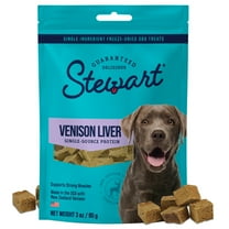 Stewart Freeze Dried Raw Dog Treats Venison Liver - Grain-Free, High Protein - 50 Pieces, 3 Oz