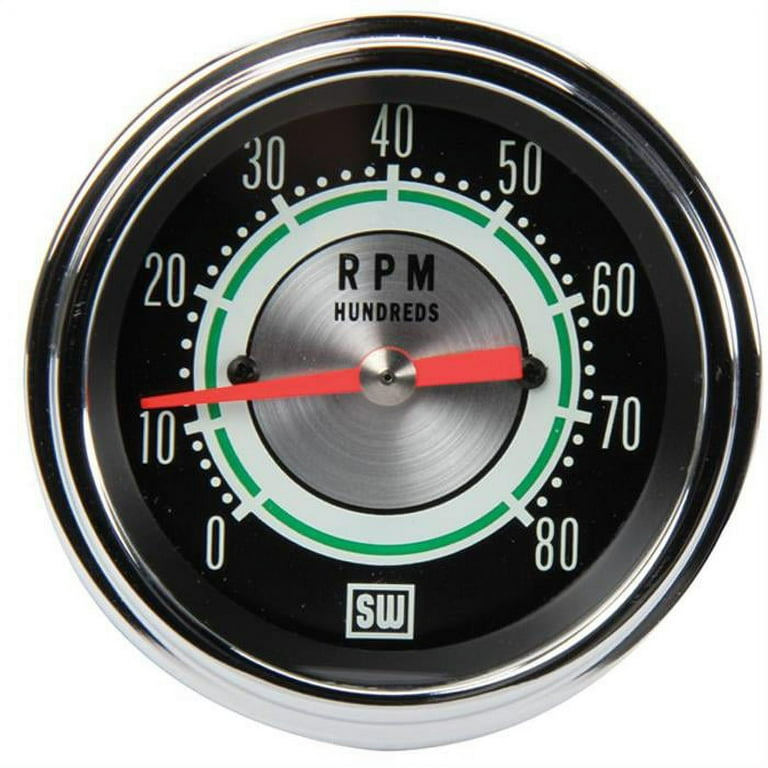 Stewart Warner 531CC Green Line 8, 000 RPM Tachometer, 3-3/8 Inch