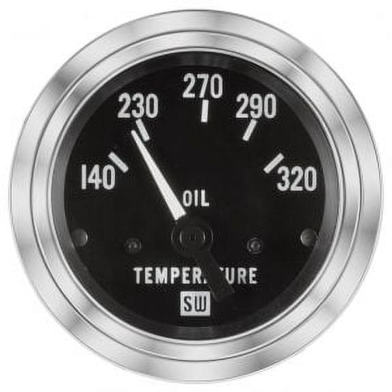 Stewart Warner 82308 Deluxe-Series Oil Temperature Gauge 2-1/16 in. (52 mm) Diam