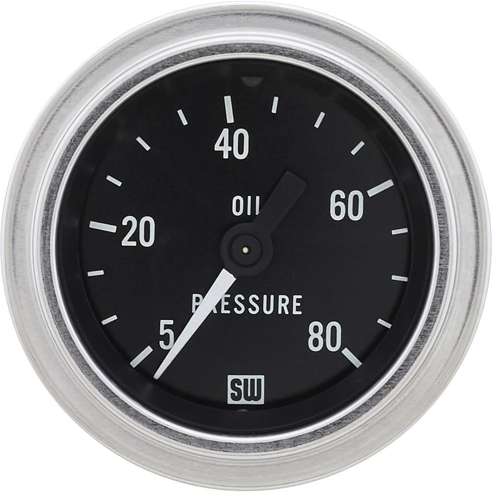 Stewart Warner 82322 Deluxe-Series Oil Pressure Gauge 2-1/16 in. (52 mm) Diamete