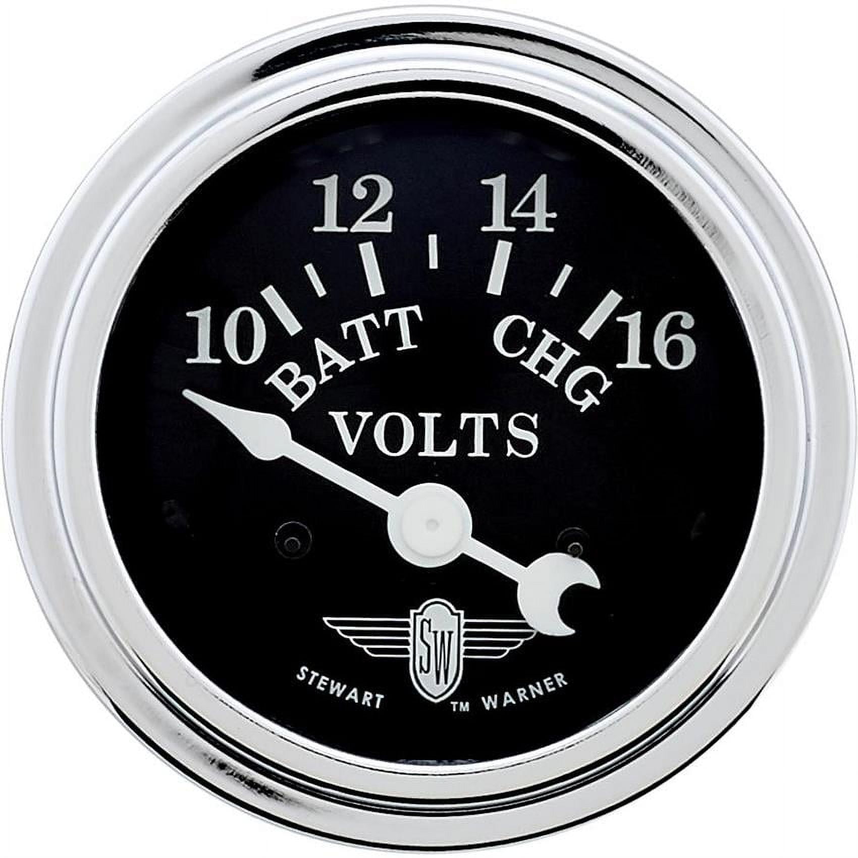 Stewart Warner 82482 Wings Voltmeter Gauge, Black