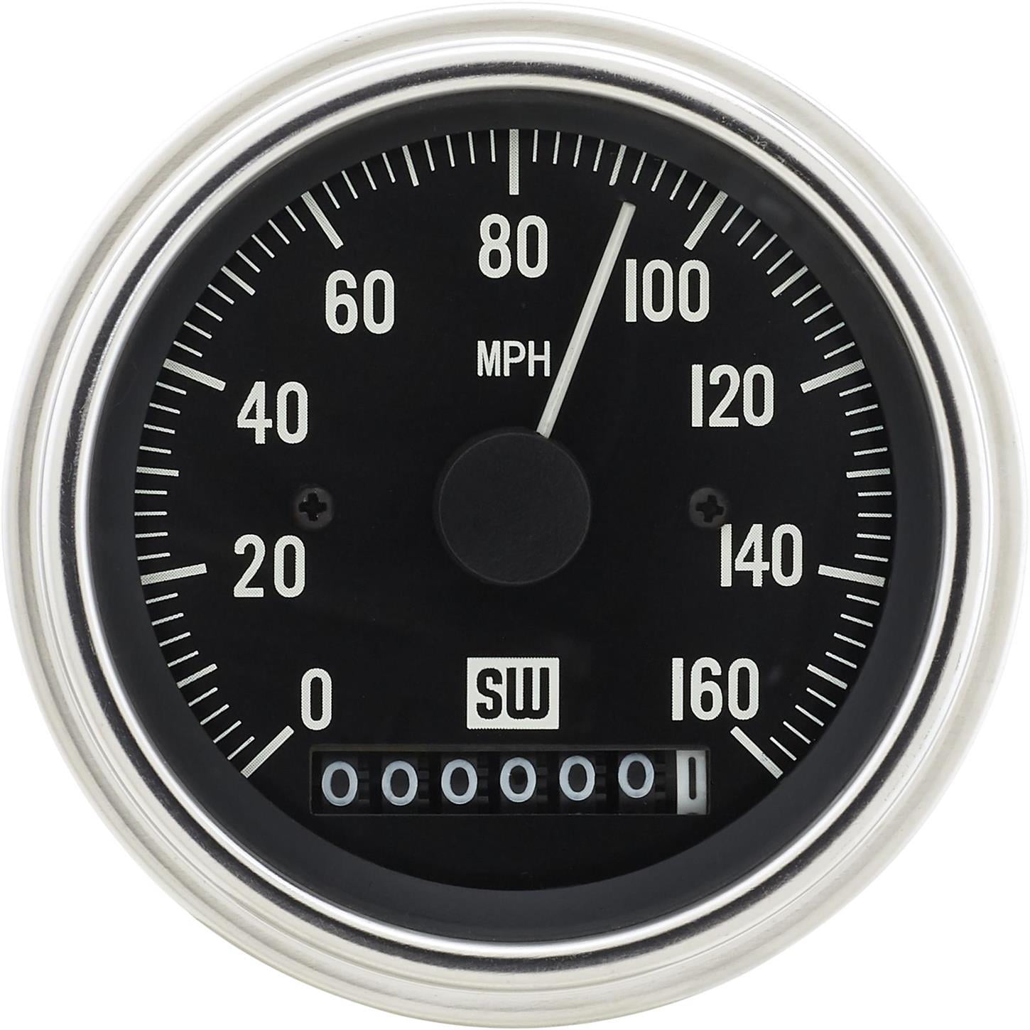 Sw Speedometer Stewart Warner 82961 Deluxe Electric Speedometer, 0-160 mph - Walmart.com