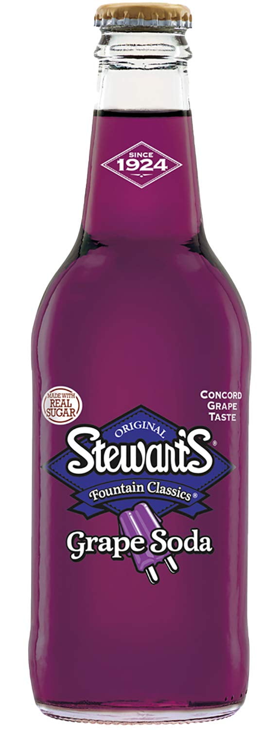 Stewart's Grape Soda, 12 fl oz (12 Glass Bottles), All Natural Family Pack