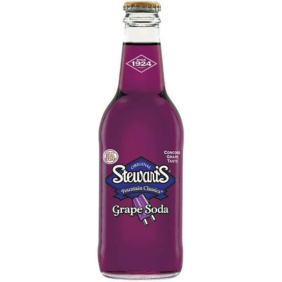 Stewart's Grape Soda, 12 fl oz (12 Glass Bottles), All Natural Family Pack