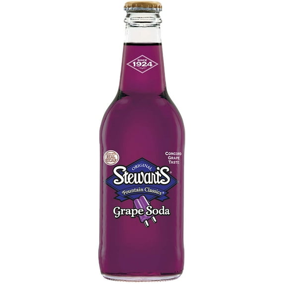 Stewart's Grape Soda, 12 fl oz (12 Glass Bottles), All Natural Family Pack
