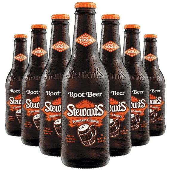 Stewart's Root Beer, 12 fl oz (12 Glass Bottles), All Natural Juice Family Pack