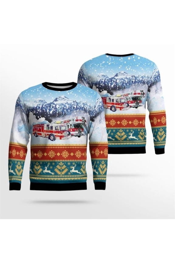 Stewartsville, NJ, Stewartsville Volunteer Fire Company AOP 3D Sweater – Gifts For Firefighters In Stewartsville