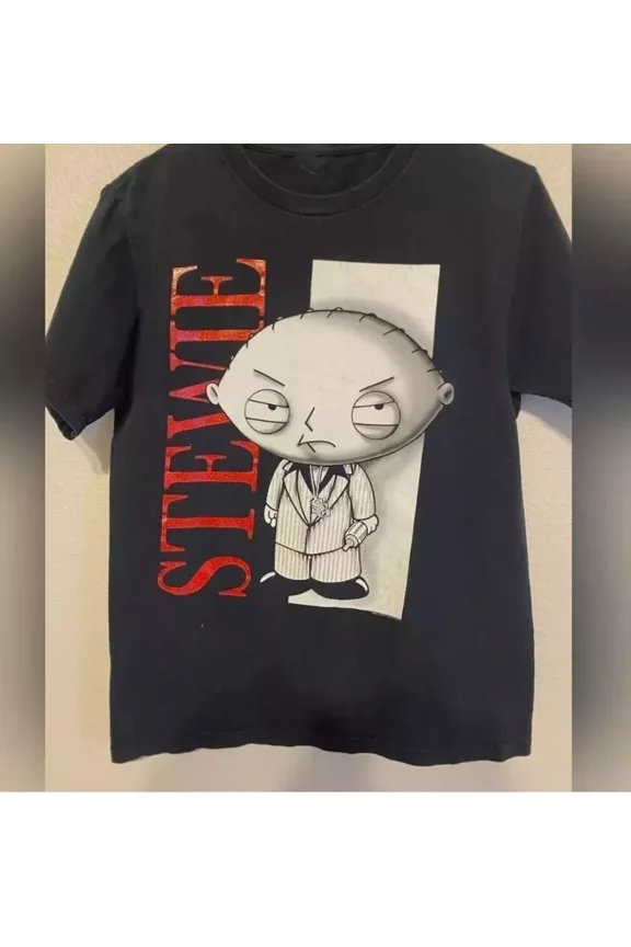 Stewie Family Guy Classic Black T-Shirt Cotton Unisex S-5XL