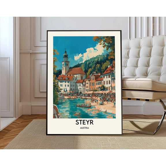 Steyr Austria Historic Poster, Unframed Paper Poster 8x10in