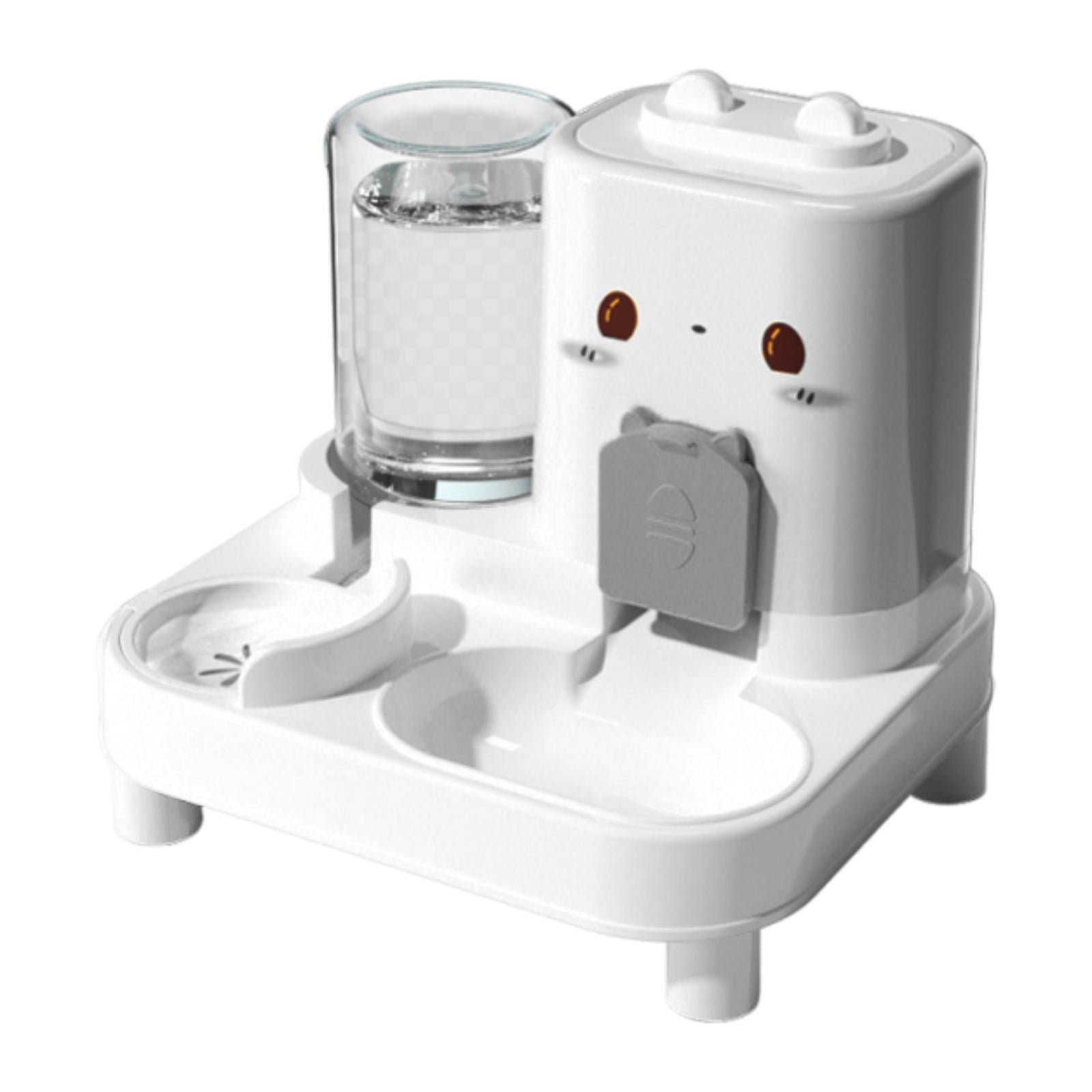 Stgfyxgs Automatic Cat Feeder and Water Dispenser Automatic Pet Feeder Convenient Compact Household Food feed Pet Food Bowl for Kitten White