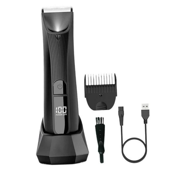 Stgfyxgs Body Hair Trimmer Men Grooming Kit Washable Portable LCD Display Body Groomer Shave Wet or Dry for Leg Chest Groin Armpit Ear