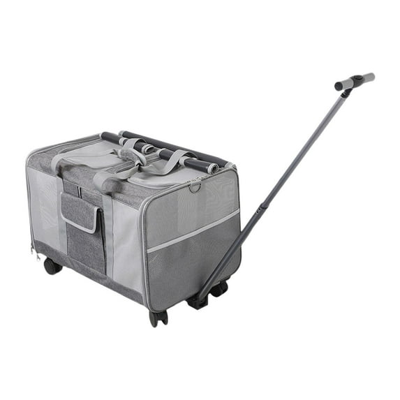 Stgfyxgs Cat Carrier with Wheels, Pet Travel Bag for 2 Small Cats,Rolling Cat Dogs Carrier Pet Travel Carrier on Wheels for Cats Puppy Gray