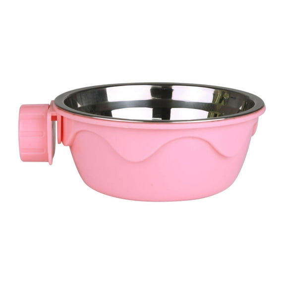 Stgfyxgs Crate Dog Bowl Cage s Food Bowl Kennel Bowl Stainless Steel Feeding Water Bowl Pet Bowl for Ferret Rabbit Parrot Puppy pink