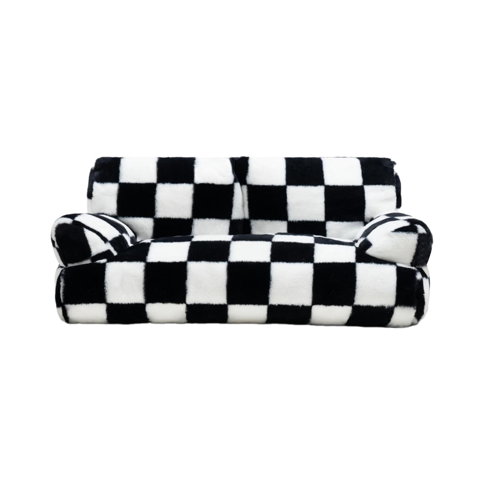 Stgfyxgs Dog Bed Sofa Pet Couch Modern Non Slip Soft Calming Cat Sofa Bed Cat Couch for Indoor Cats All Breed Small Dogs Puppy Kittens Black S