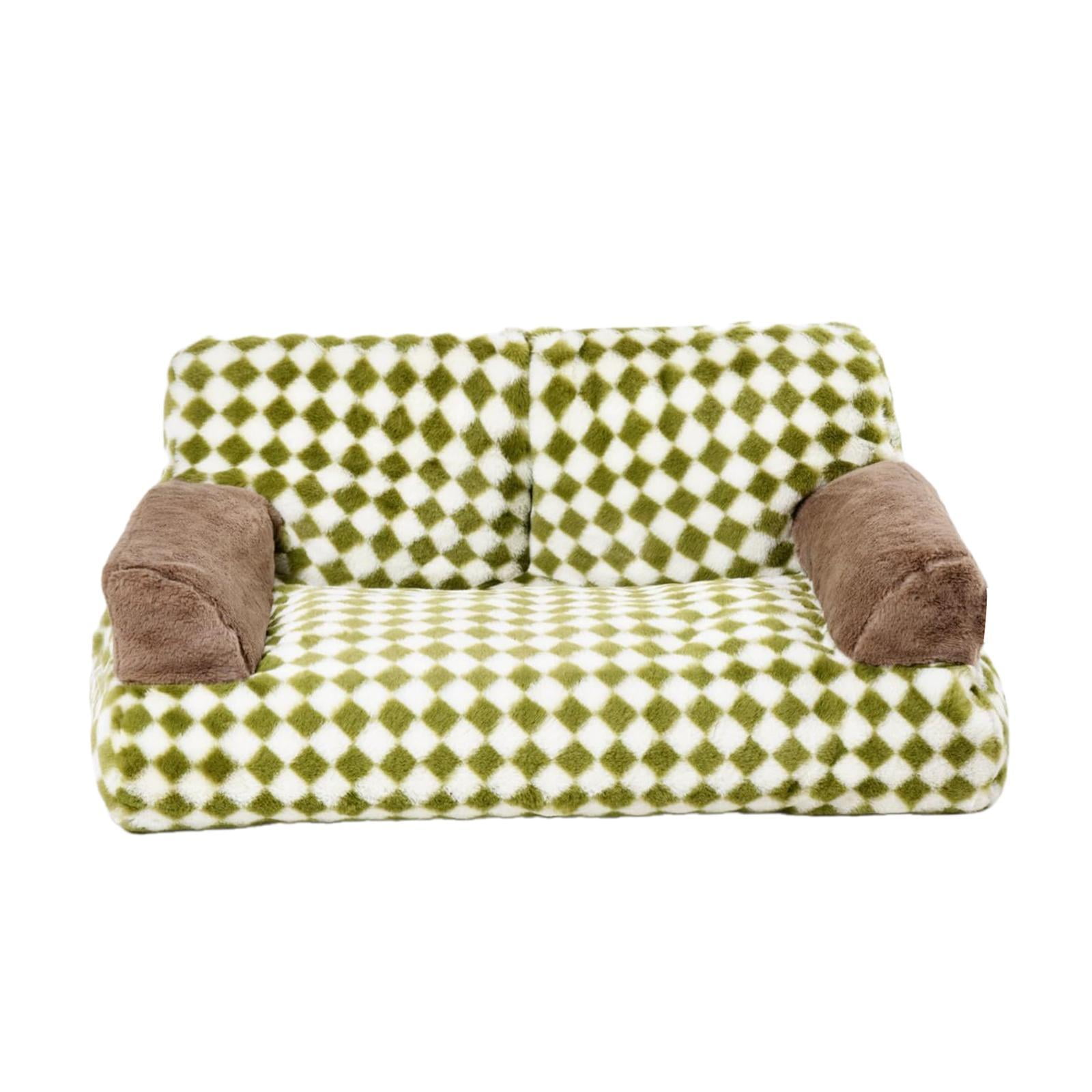Stgfyxgs Dog Bed Sofa Pet Couch Modern Non Slip Soft Calming Cat Sofa Bed Cat Couch for Indoor Cats All Breed Small Dogs Puppy Kittens Green S