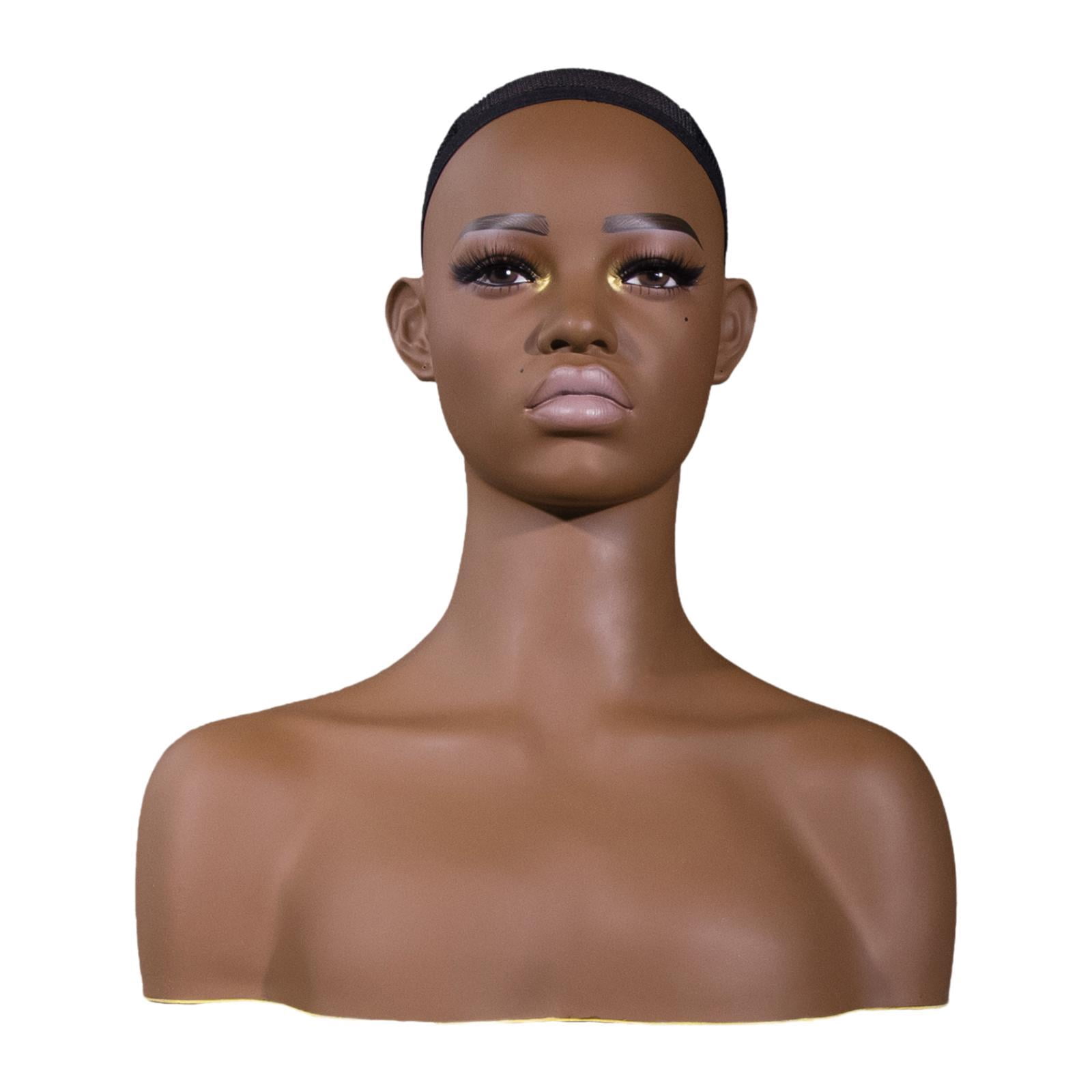 Stgfyxgs Female Mannequin Head Showing Stand Professional Display Prop Manikin Head Bust Holder for Beauty Accessories Scarves