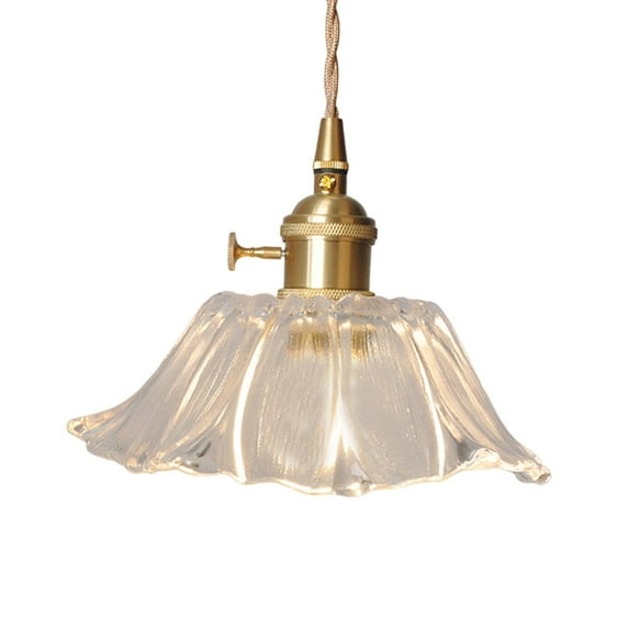 Stgfyxgs Flower Pendant Light Flower Glass Hanging Lamp, Ceiling Lamp, Minimalist ,Small Chandelier Flower Chandelier, for Living Room transparent