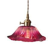 Stgfyxgs Flower Pendant Light Flower Glass Hanging Lamp, Ceiling Lamp, Minimalist ,Small Chandelier Flower Chandelier, for Living Room violet