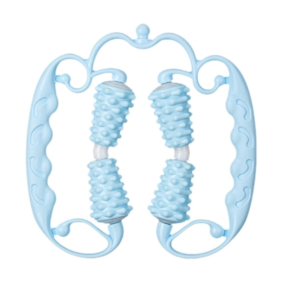 Stgfyxgs Hand Held Muscle Roller Cellulite Massage Roller Fascia Massage Tool with 4 Wheels for Calf Bodybuilding Women Men Exercise Blue