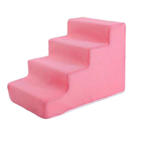 Stgfyxgs High Density Pet Steps Ladder, Cat Ramp Non Slip Dog Steps, Balanced Pet Steps for Sofa Small Dogs and Cats Couch High Beds Pink 4 Steps