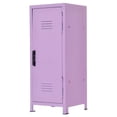 thumbnail image 1 of Stgfyxgs Mini Cosmetics Organizer Iron Cabinet 10.5x10.5x27cm Sturdy for Bedroom Office Dustproof Versatile Storage Box with Flip Door Purple, 1 of 9