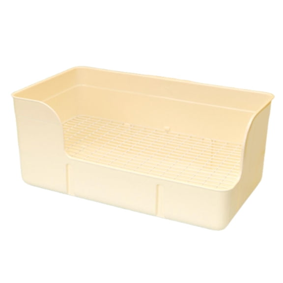 Stgfyxgs Pet Rabbit Litter Box Bedpan Rabbit Urinal Tray for Ferrets Chinchillas Rats Beige