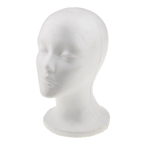 Stgfyxgs Professional Retail Stores Showcase White Foam Female Mannequin Dummy Head Model Wigs Hat Glasses Scarfs Display Stand Holder Rack Model Doll