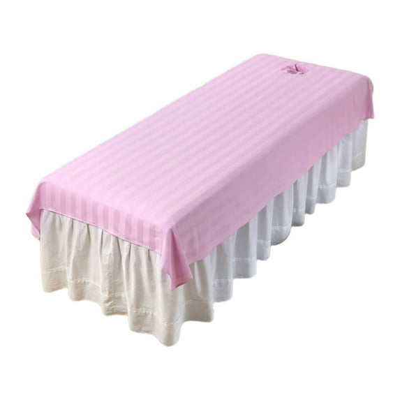Stgfyxgs Salon Sofa Cover, with Face Hole, Professional Massage Table Cover, Washable, Lightweight And Soft, Beauty Bed Cover for Salon Pink
