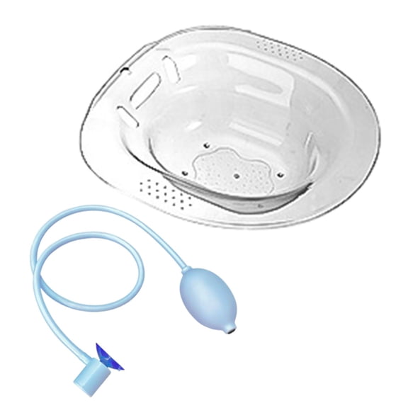 Stgfyxgs Sitz Bath Tub for Toilet Seat, Steam Baths with Flusher Hose Universal for Toilets Drain Hole Care Basin, for Women Feminine Cleansing Elderly , Gray