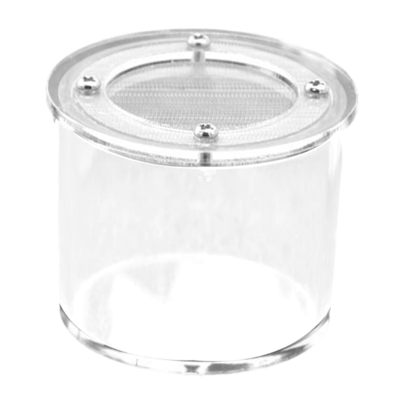 Stgfyxgs Spider Box Reptile Breeding Case Acrylic Stainless Steel Net Cover Small Spider Container Mantis Breeding Case for Snake Home Round